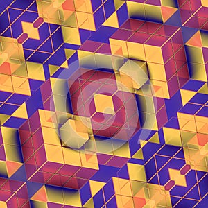 Colorful abstract background with bright futuristic geometric shapes. 3d rendering digital illustration