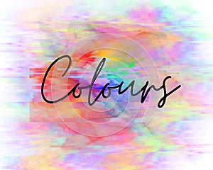 Colorful abstract background with calligraphic text