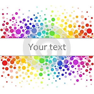 Colorful abstract background of colorful dots, circles with place for your text.