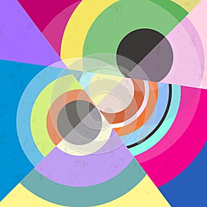 colorful abstract background composition, with circles, semicircles, paint strokes and splashes photo