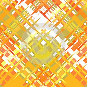 Colorful abstract background from curly fragments with sharp corners. Warm yellow-orange with the addition of a white gamut of