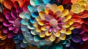 Colorful abstract background with flowers made of plastic