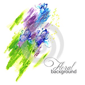 Colorful abstract background.flowers and paint.vector illustration
