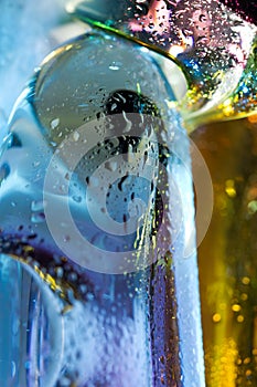 Colorful abstract background. Glass drops water.