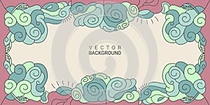 Colorful abstract background hand-drawn pattern, floral, waves,nature background