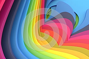 Colorful abstract background with line and wave 3D