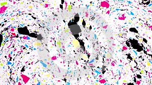 Colorful abstract background, moving spots of paint on the liquid surface. Motley backdrop for VJ and motion design.