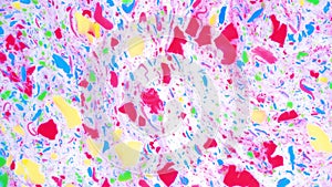 Colorful abstract background, moving spots of paint on the liquid surface. Motley backdrop for VJ and motion design.