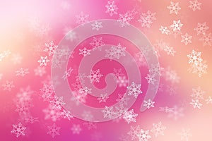 Colorful abstract background with snow flake falling