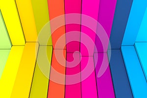 Colorful abstract background with stairs wave box