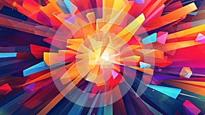A colorful abstract background with a star burst