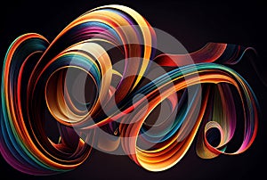 Colorful abstract background. Twisted abstract form and lines