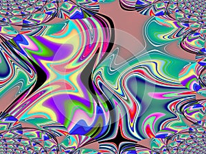 A colorful abstract background with two crescents photo