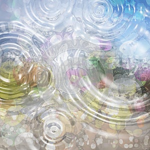 Colorful abstract background with water drops. Calm colors