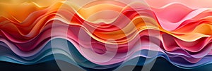 A colorful abstract background with waves of different colors, AI