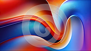 a colorful abstract background with wavy lines and curves in blue, orange, and red