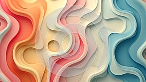 Colorful Abstract Background With Wavy Shapes