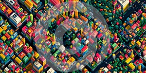 Colorful Abstract Blocks Geometric Pattern Texture Background