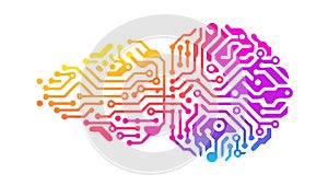 Colorful Abstract Brain Network: Creative Intelligence, vector design Generative AI