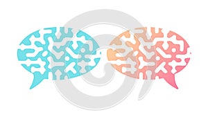 Colorful Abstract Brain Speech Bubbles for Creative Ideas, vector design Generative AI