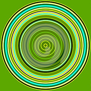 Colorful abstract bright circle background. Circular lines , radial striped texture in green and yellow tones . Round pattern