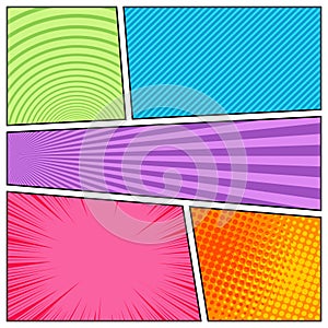 Colorful abstract bright comic composition