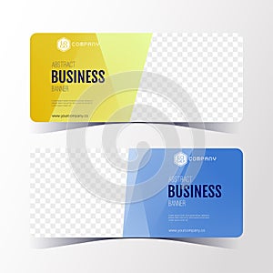 Colorful Abstract business banner template, horizontal banner cards set