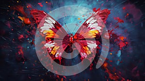 Colorful abstract butterfly AI Generative photo