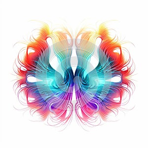 Colorful Abstract Butterfly Design With Calligraphic Lines