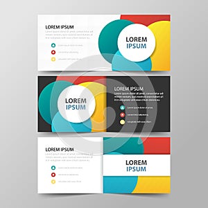 Colorful abstract circle corporate business banner template, horizontal advertising business banner layout template