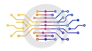 Colorful Abstract Circuit Board Pattern, Digital Network Design, vector design Generative AI