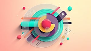 Colorful abstract circular design, a vibrant and modern artwork for backgrounds, posters, digital art projects photo