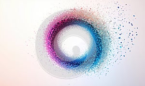 Colorful abstract circular pattern with dynamic particles creating a vibrant visual effect