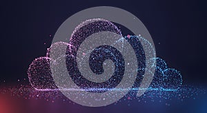 Abstract Digital Cloud Computing Network