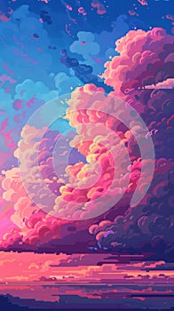 Colorful abstract cloudscape illustration