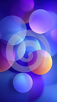 Colorful abstract composition with overlapping circles in blue and purple hues