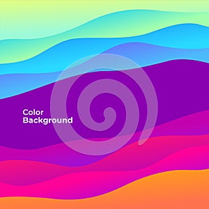 Colorful abstract curve banner. Trend gradient. Fluid shapes composition.