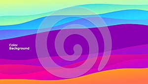 Colorful abstract curve banner. Trend gradient. Fluid shapes composition.