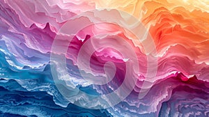 Colorful abstract 3d layers of gradient waves - generative ai