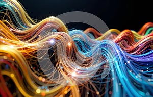 Vibrant Digital Flow: Abstract Data Stream Background