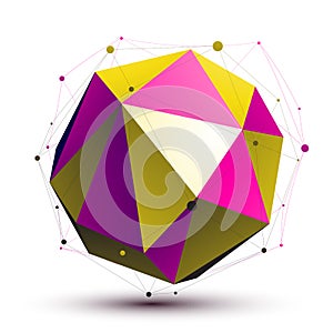 Colorful abstract 3D structure, orbed vector net figure photo