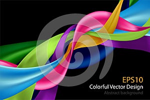 Colorful abstract design background isolated on black. vector il