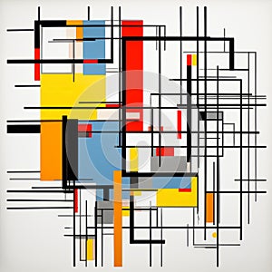 Colorful Abstract Design With Various Lines - Art Frahm Inspired