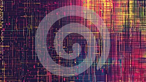 Colorful abstract digital circuit pattern with vibrant lines and shapes