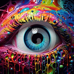 Colorful abstract eye. Generative AI