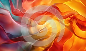 Colorful abstract fabric waves creating dynamic visual flow and texture