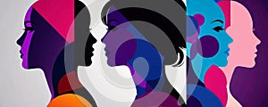 Colorful Abstract Female Silhouettes