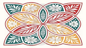 Colorful Abstract Floral Geometric Pattern, vector design Generative AI