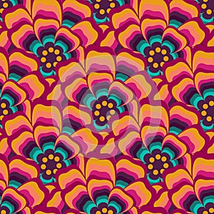 Colorful abstract floral seamless pattern
