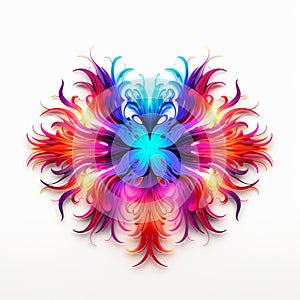 Colorful Abstract Flower Art With Feathers And Intricate Cut-outs